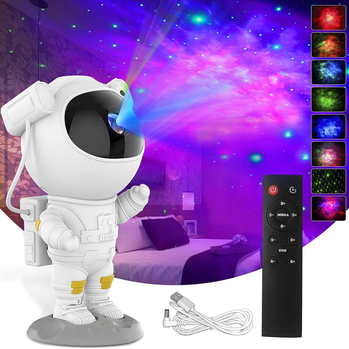 PROMO🚀 Proyector de Galaxias Astronauta Rocket – Convierte tu habitación en un universo mágico