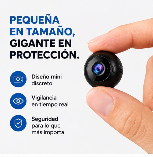 🔒 Mini Cámara WiFi HD 1080P – Seguridad Inteligente en la Palma de tu Mano